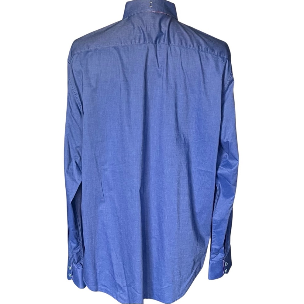 Robert Graham X Tailored Fit Blue Button Down Shirt 2XL Paisley Trim - Picture 2 of 11